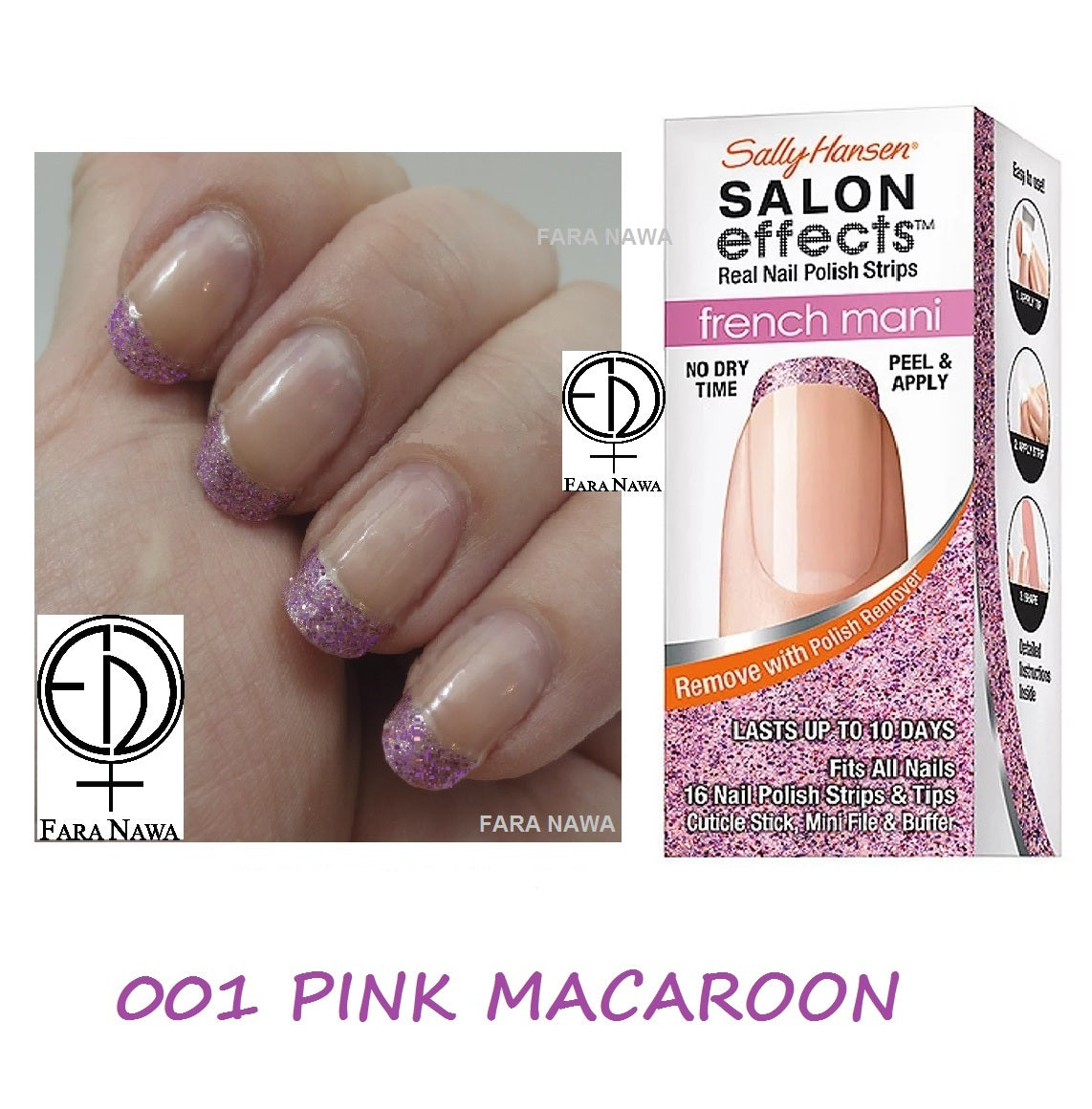 Sally Hansen Salon Effects French Mani & Reverse French Real Nail Polish Strips, Lot Of 8