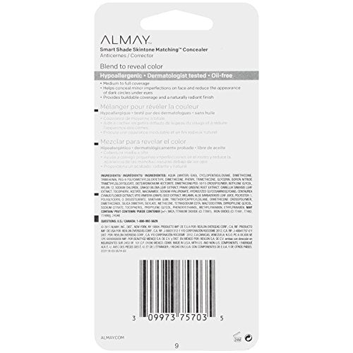 Almay Smart Shade Concealer, Hypoallergenic, Cruelty, Dermatologist Tested,
