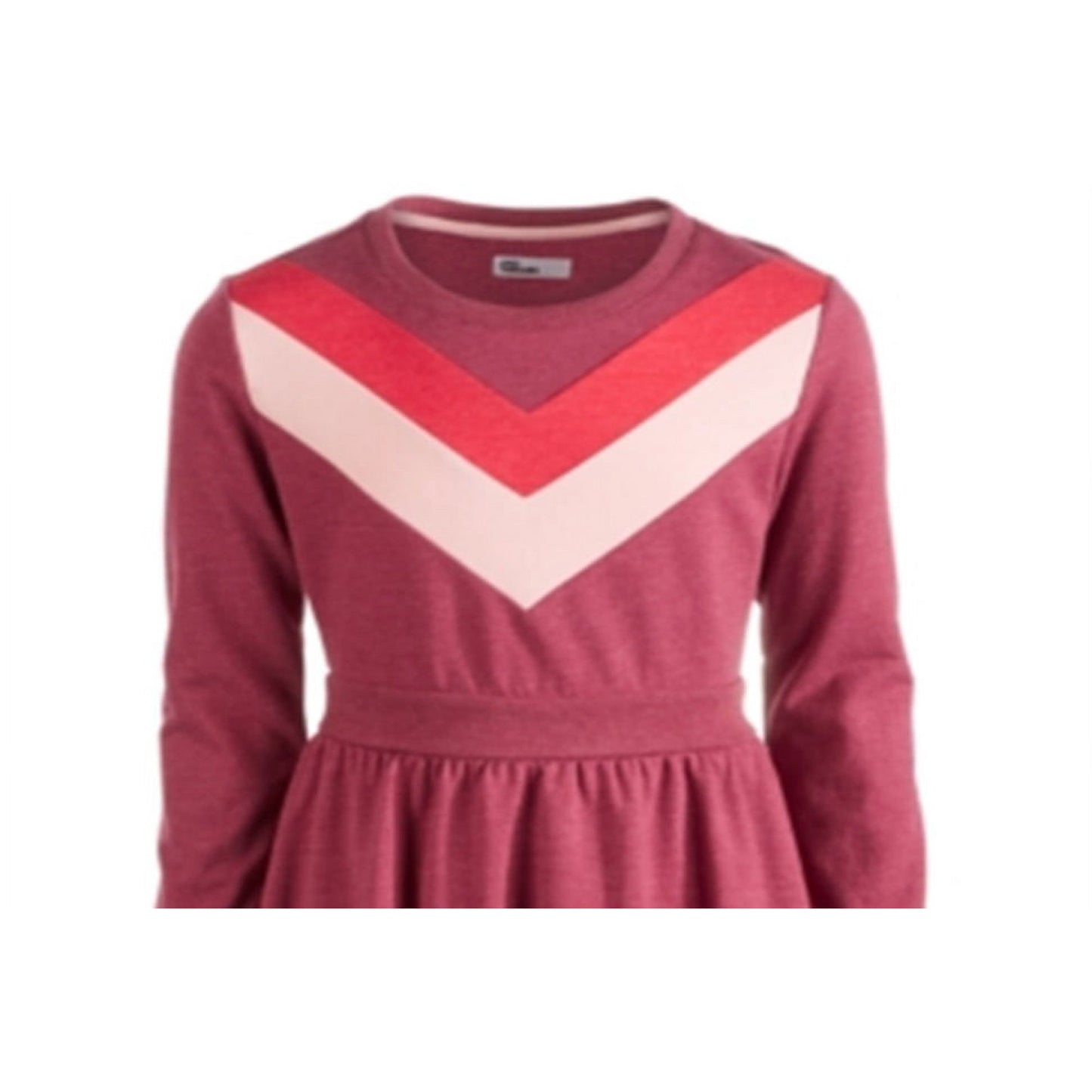 Epic Threads Big Girl's Chevron Sweatshirt Dress, Red Size Large