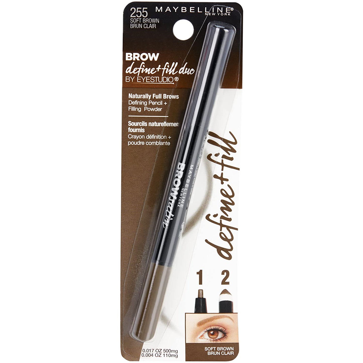 Maybelline New York Brow Define Plus Fill Duo Pencils,