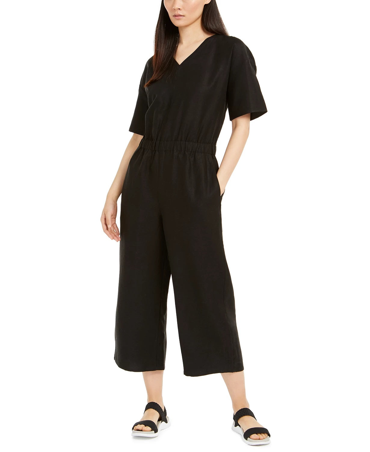 Eileen Fisher Women's Cropped Jumpsuit, XXS, S/P, M/M