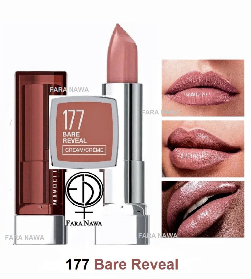 Maybelline NEW YORK Color Sensational Lipstick, 105 Pink Wink - 177 Bare Reveal