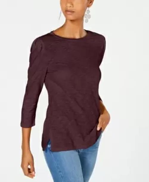 INC Women's Puff-Sleeve Top, Color Port
