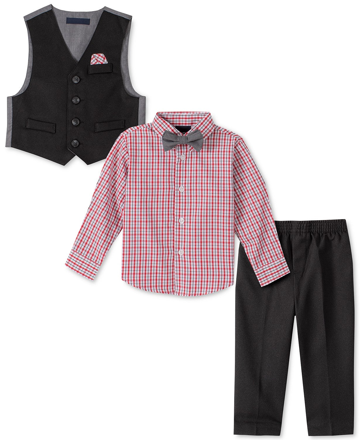 Nautica Baby Boys 4-Pc. Bowtie, Plaid Shirt, Vest & Pants Set, Size 6
