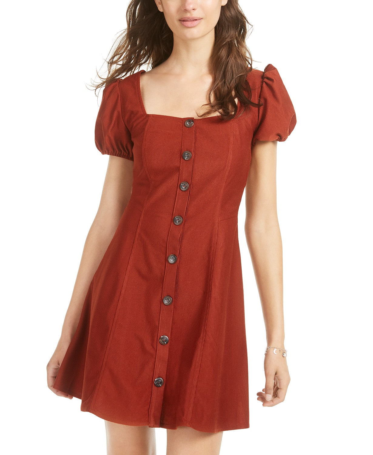 Sequin Hearts Juniors' Button-Front Dress,