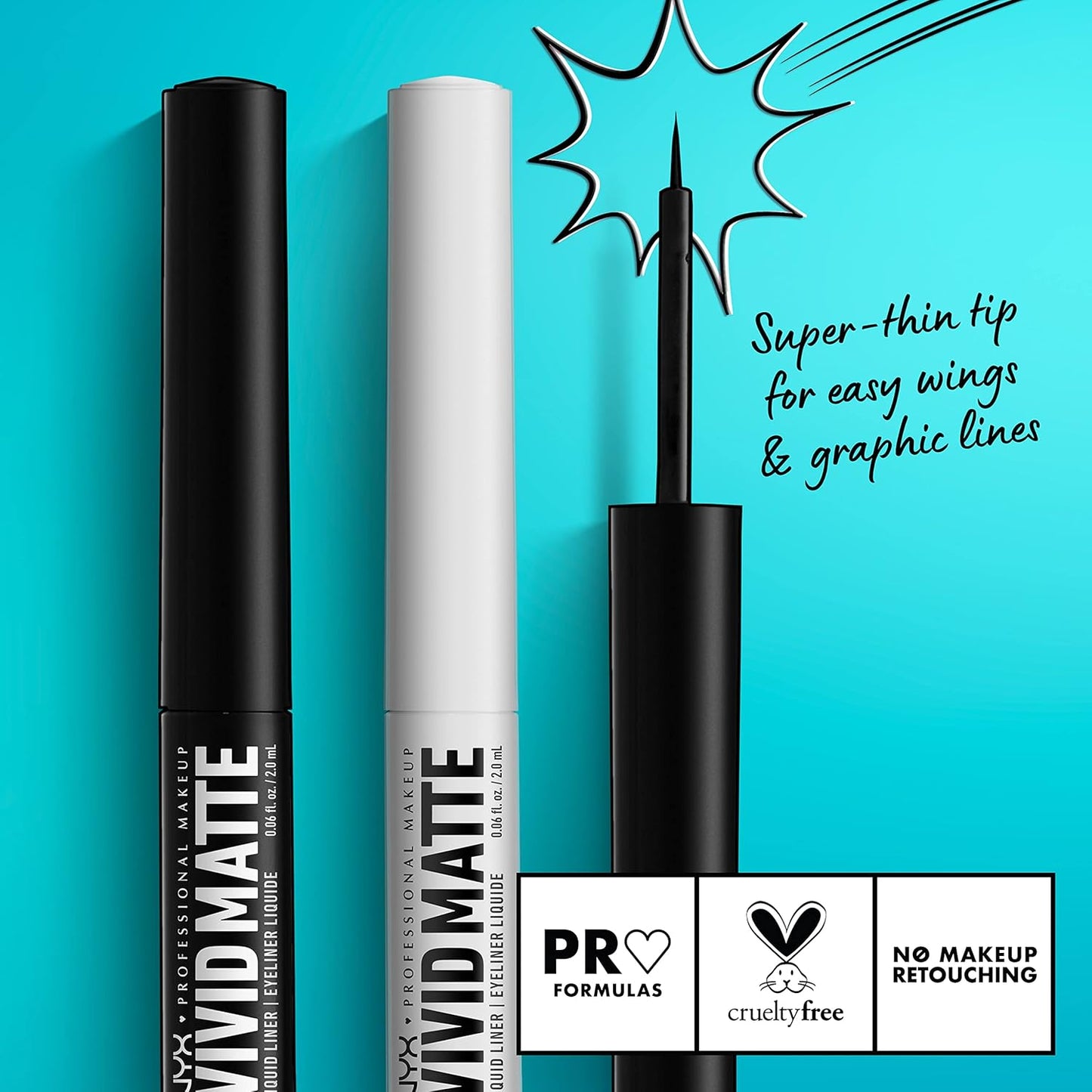 NYX Professional Makeup Vivid Matte Liquid Liner, VMLL02 White