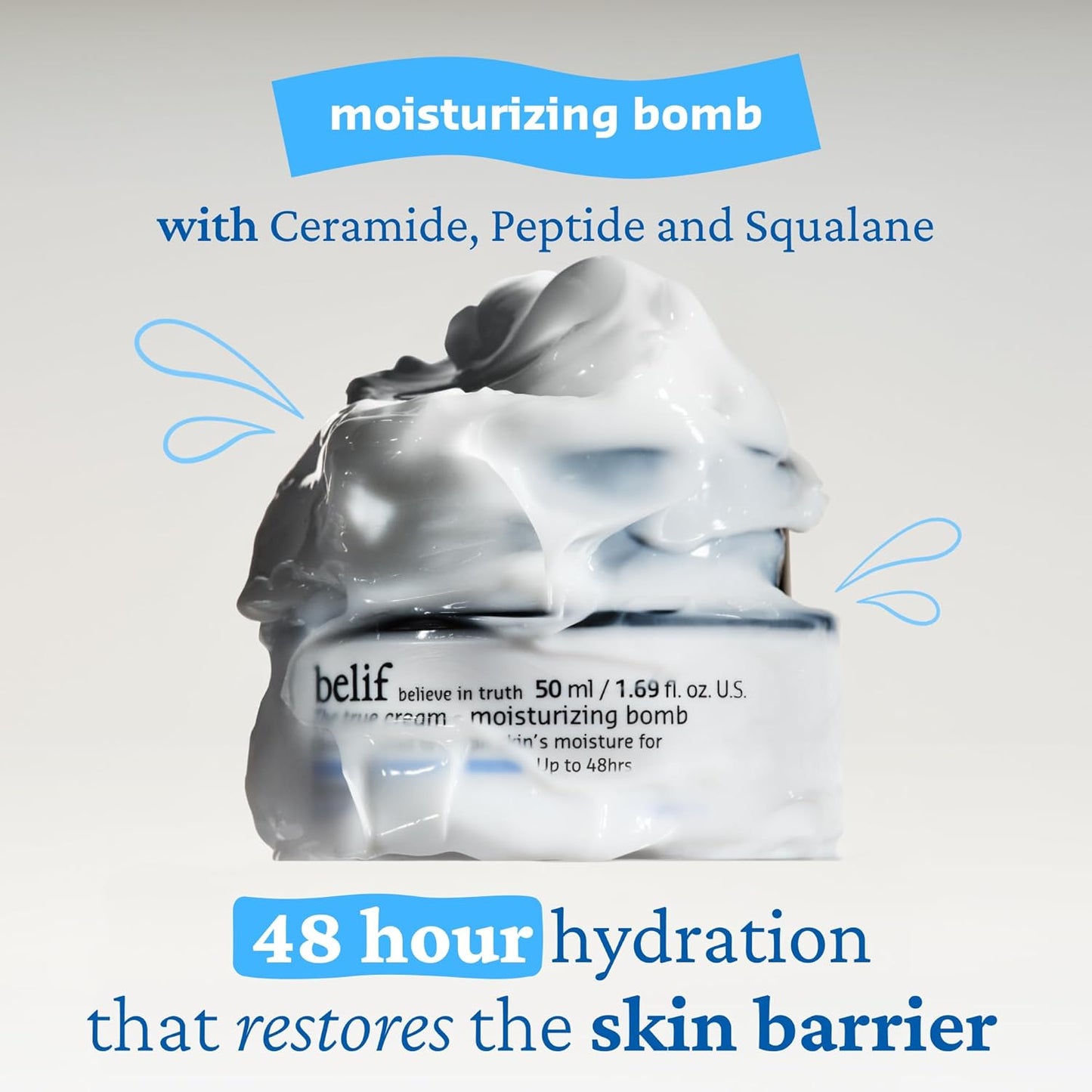 belif The True Cream Moisturizing Bomb 50ml, 48hrs of Moisture & Hydration,