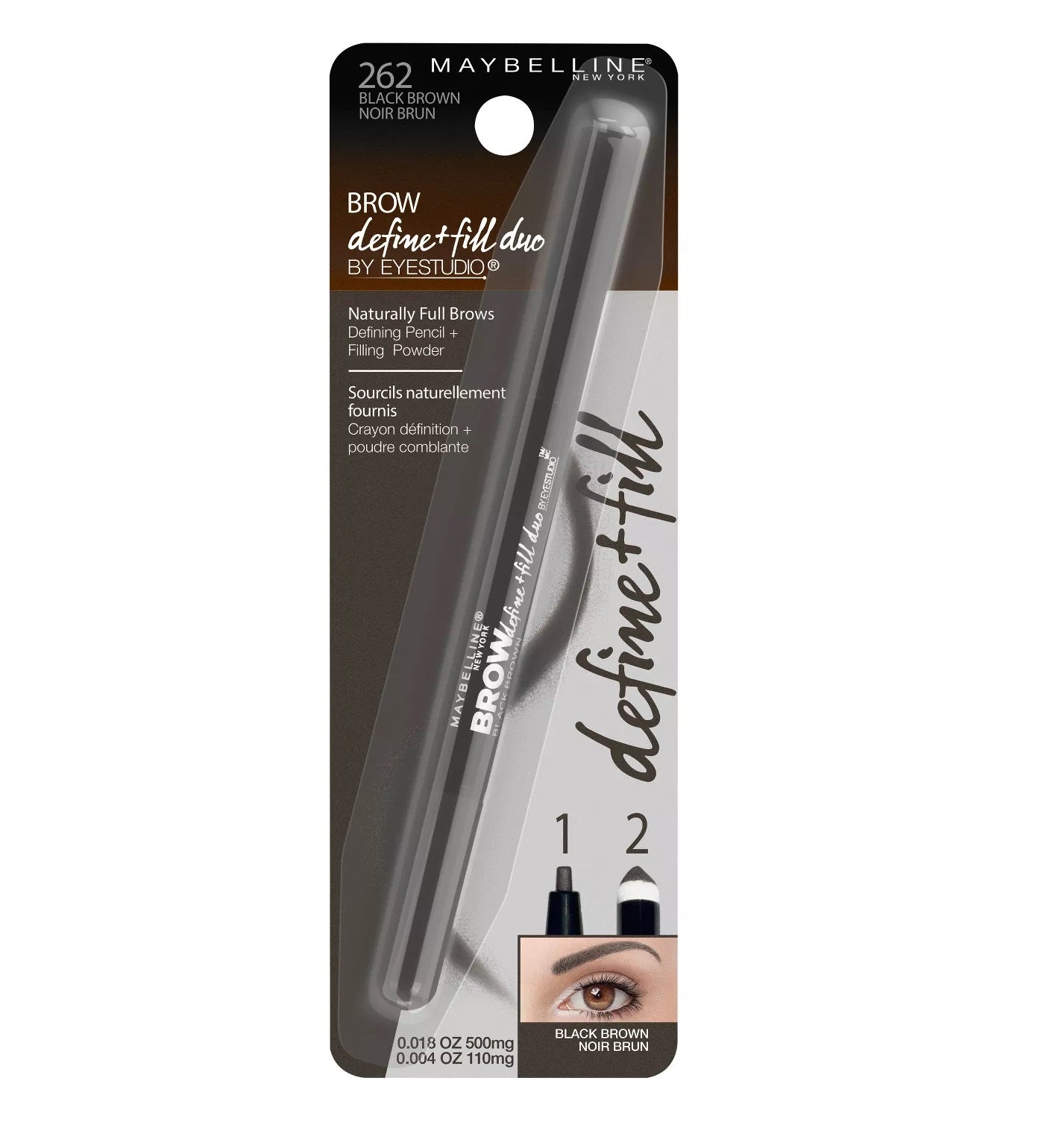 Maybelline New York Brow Define Plus Fill Duo Pencils,
