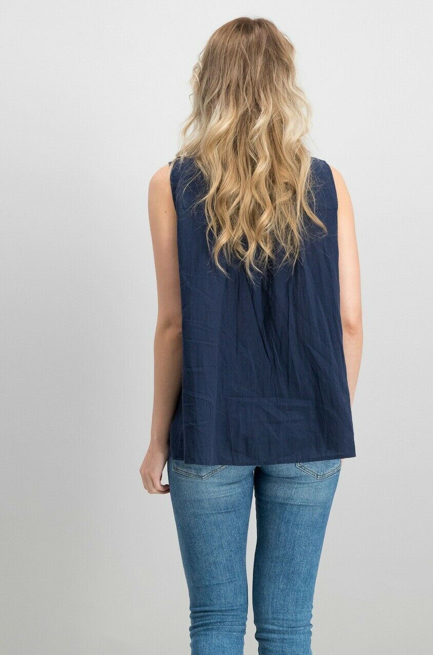 Style & Co Women's Embroidered Front Yoke Sleeveless Tops,