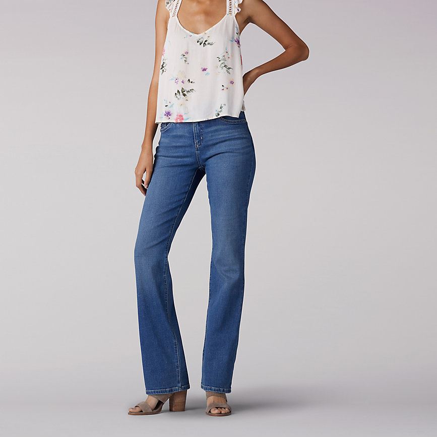 LEE Women's Petite Comfort Fit Nellie Barely Bootcut Jean Pant,