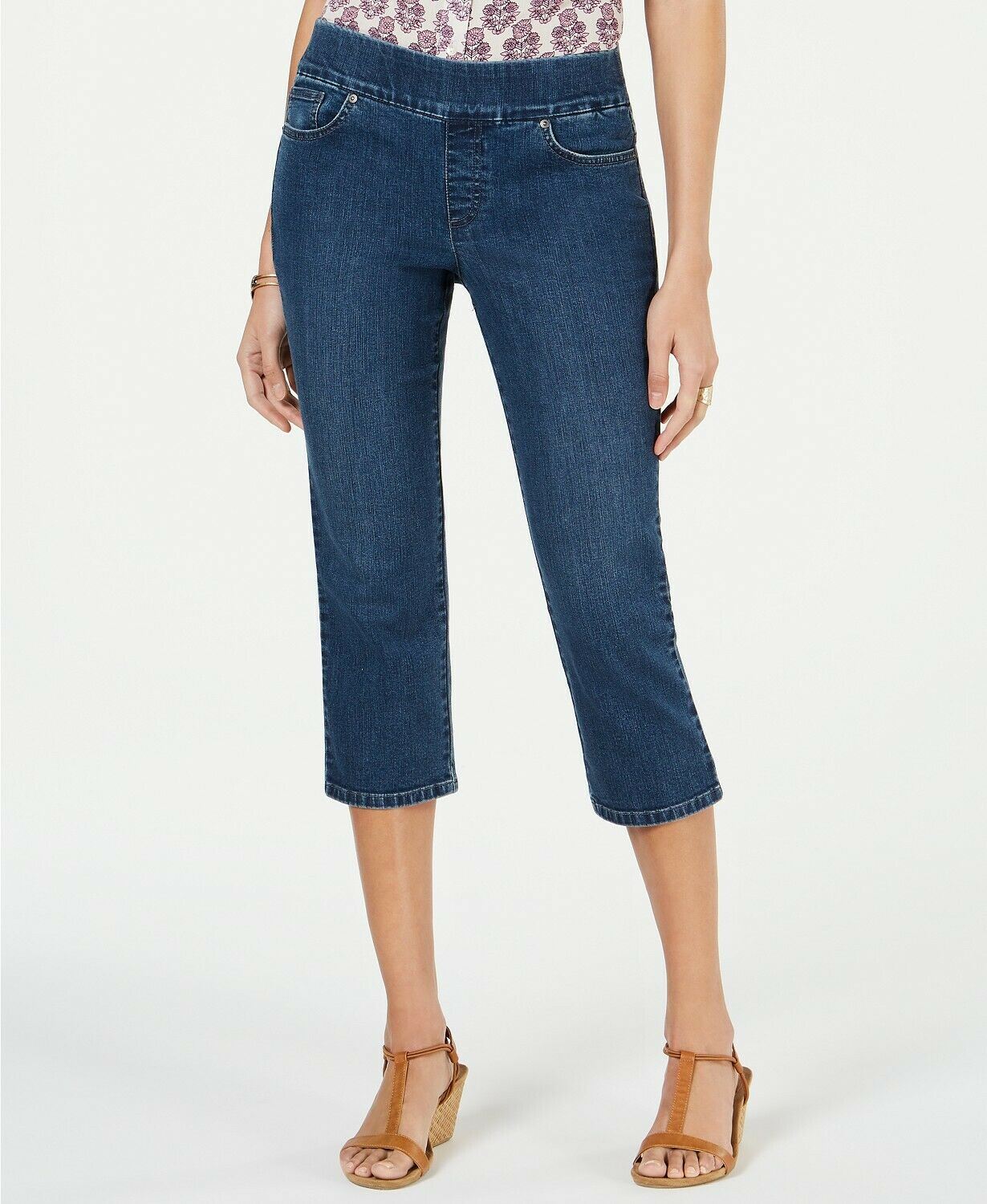 Style & Co Petite Avery Pull-On Capri Jeans,