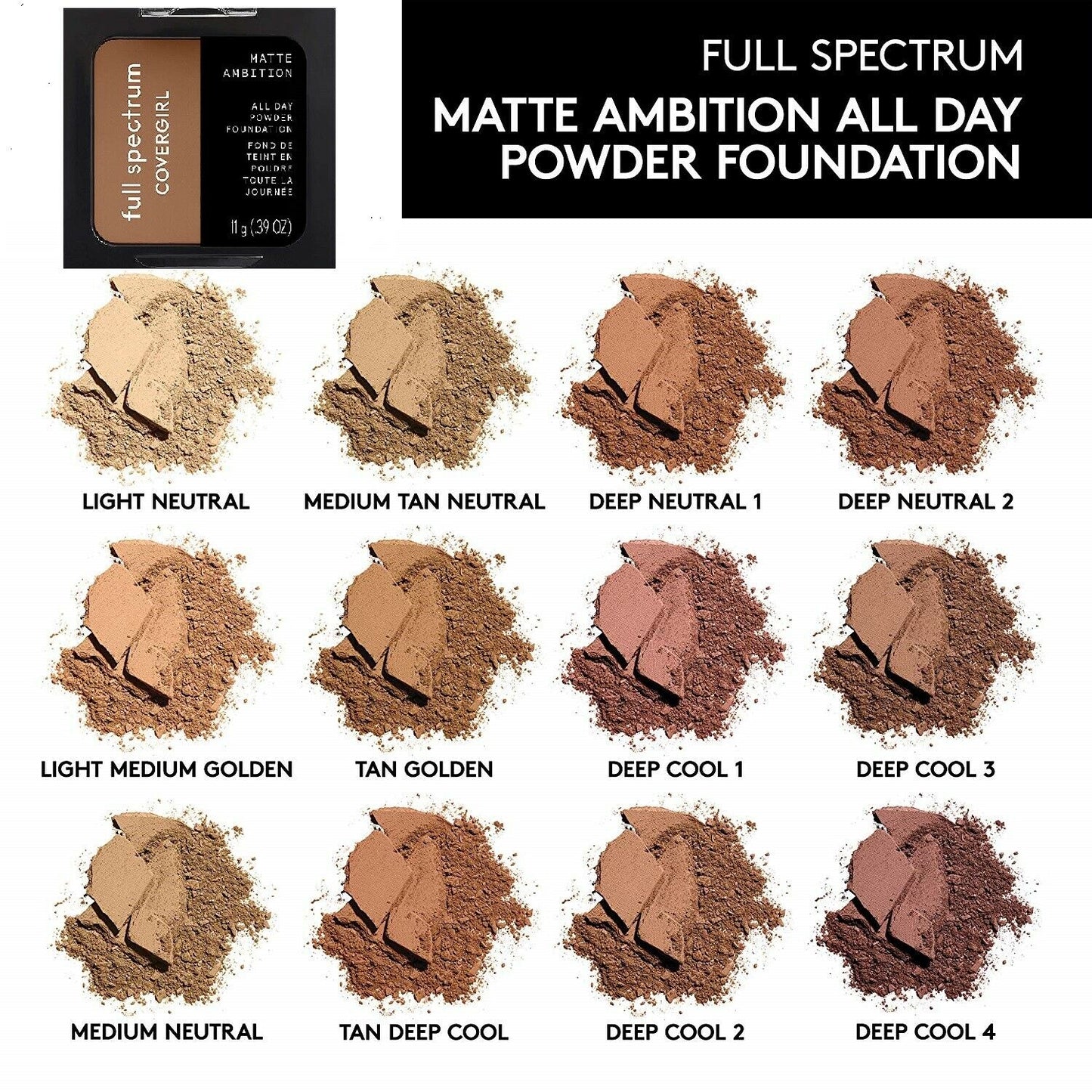 Covergirl Full Spectrum Matte Ambition All Day Powder Foundation,