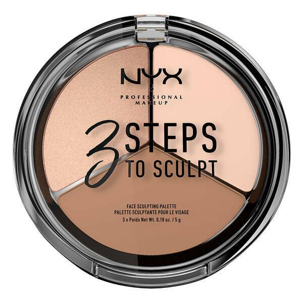 NYX Professional 3 Steps to Sculpt Face Sculpting Palette, 3 Shade's