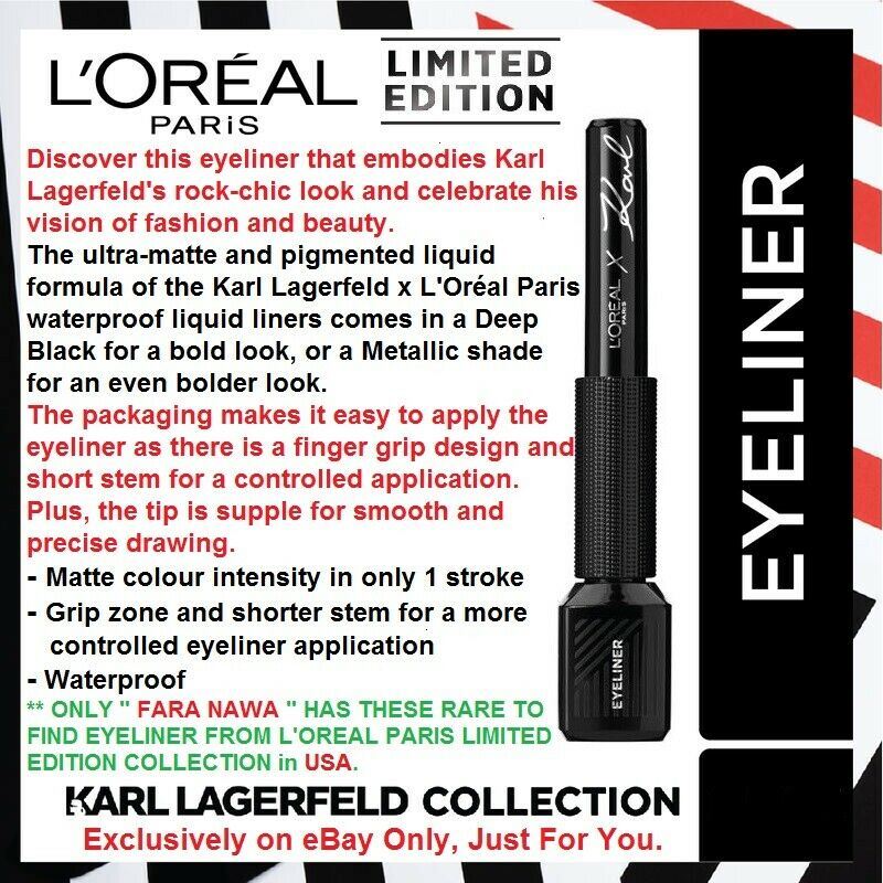 L'Oreal Paris X Karl Lagerfeld Liquid Graphic Eyeliner, Limited Edition,