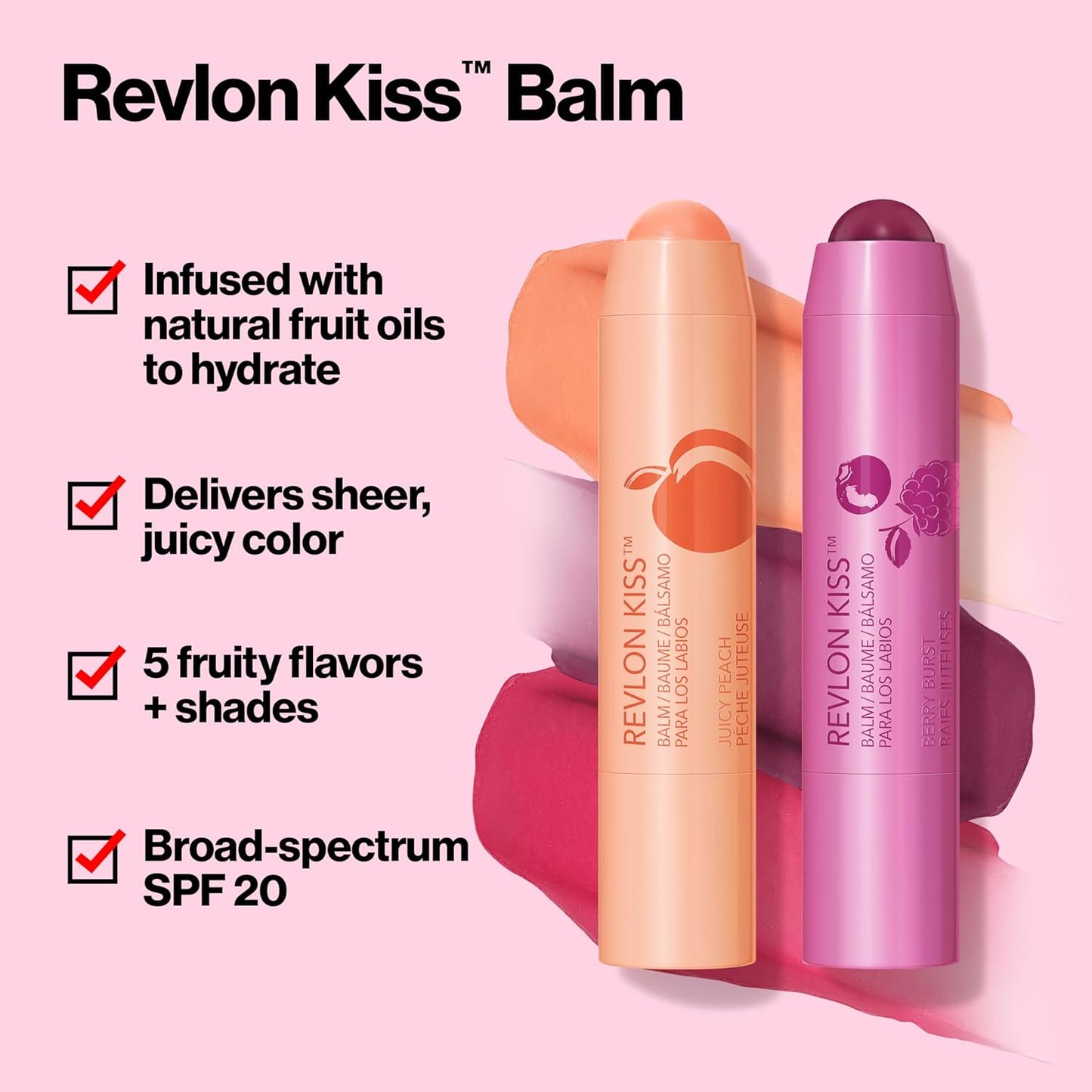 Revlon Kiss Lip Balm Crayon, Hydrating Lip Moisturizer Infused,