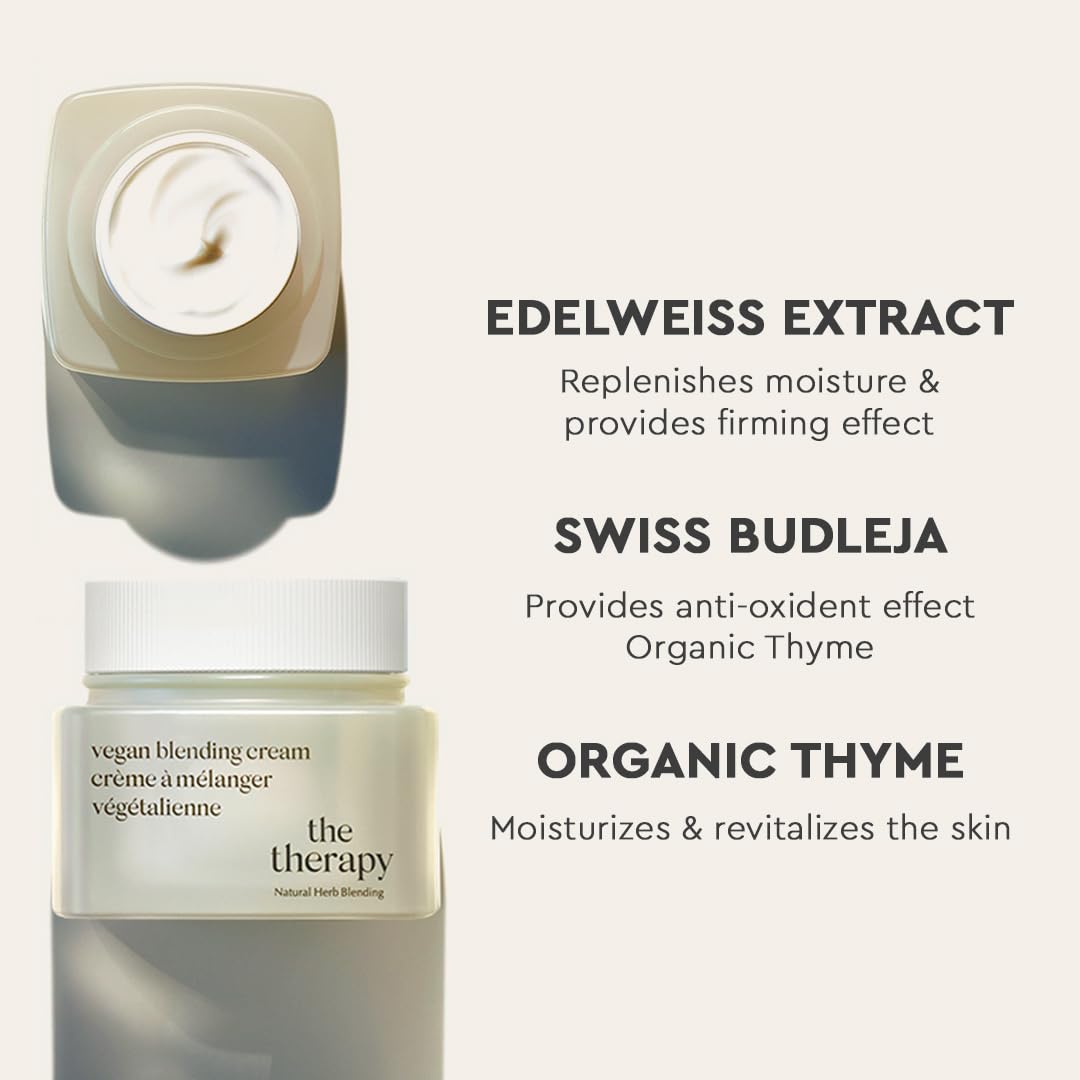 Vegan Blending Cream Face Moisturizer - Soothing, Anti-Aging, Anti-Wrinkle,
