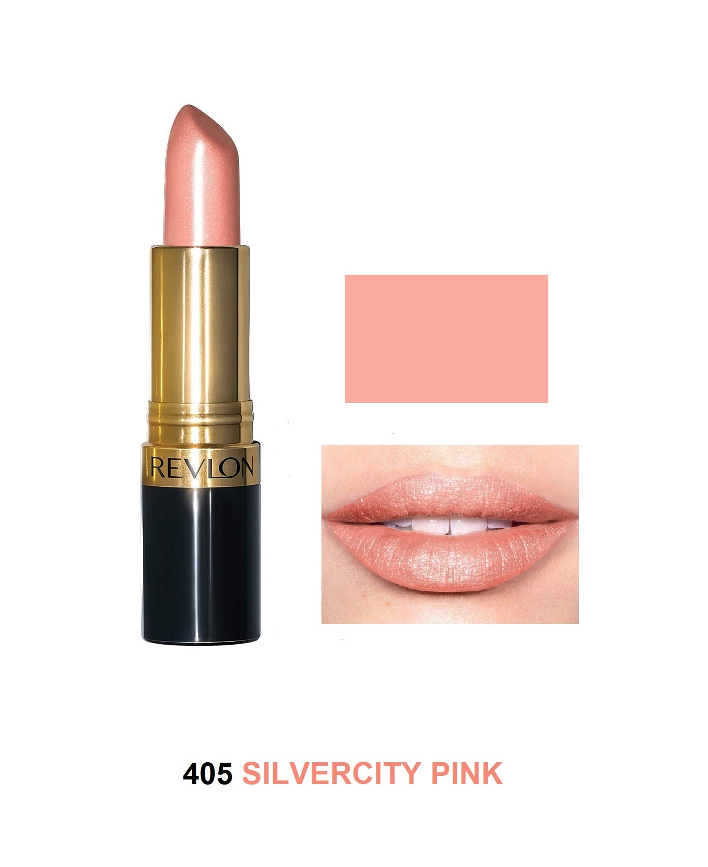 Revlon Super Lustrous Lipstick, 405 Silver City Pink - 525 Wine With Everything,