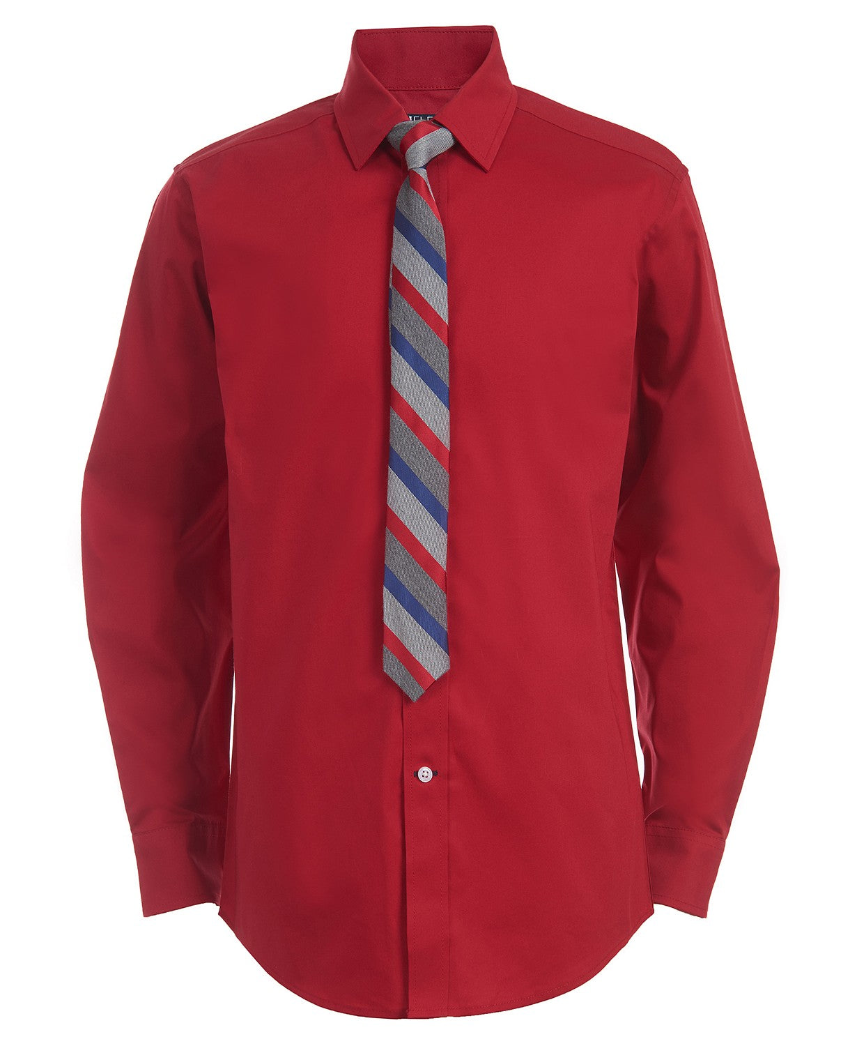 Tommy Hilfiger Big Boys 2-Pc. THFlex Stretch Poplin Shirt & Stripe Tie Set,