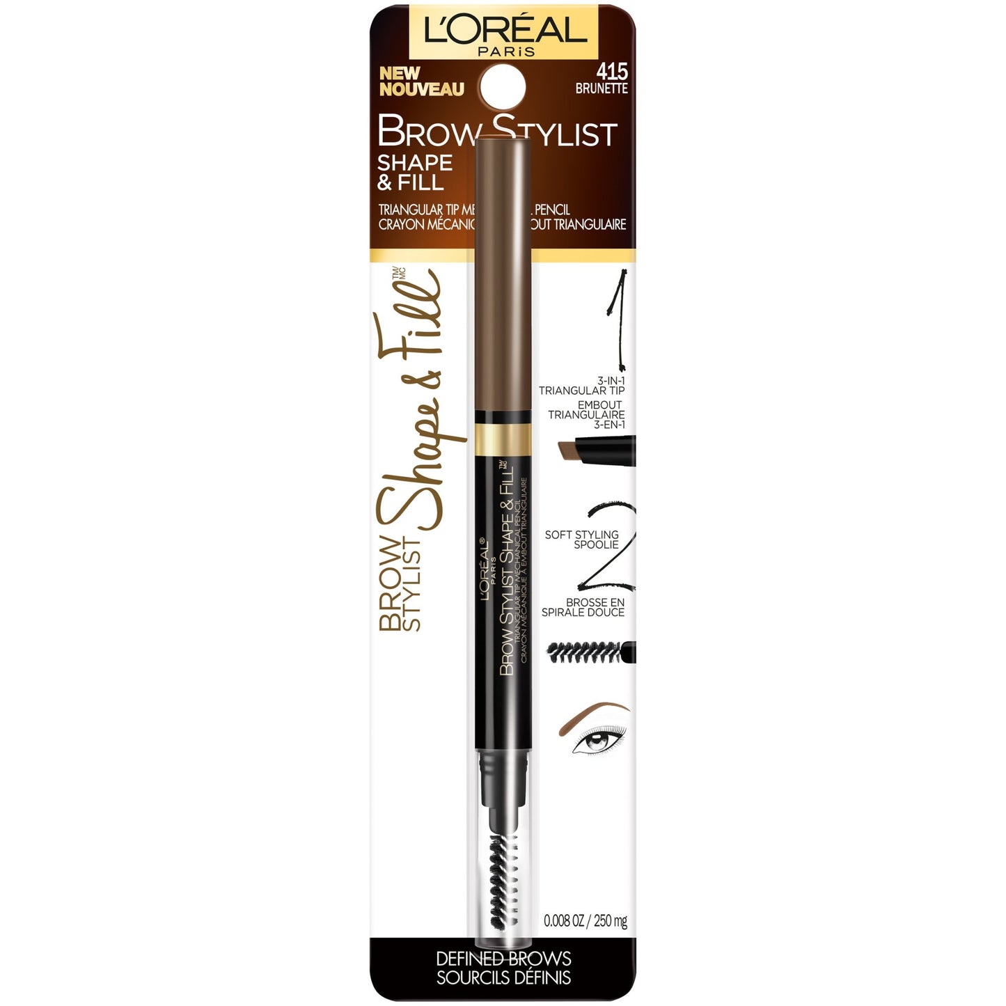 L'Oreal Paris Makeup Brow Stylist Shape & Fill Mechanical Eye Brow Pencil,