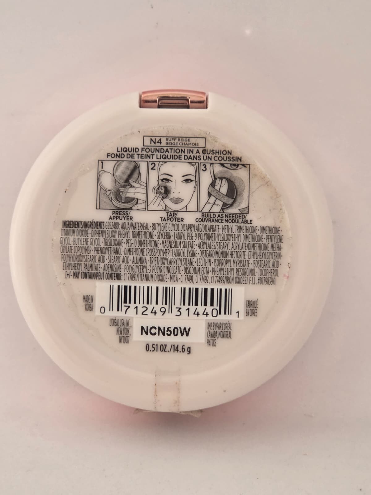 L'Oreal Paris True Match Lumi Cushion Buildable Luminous Foundation, N4