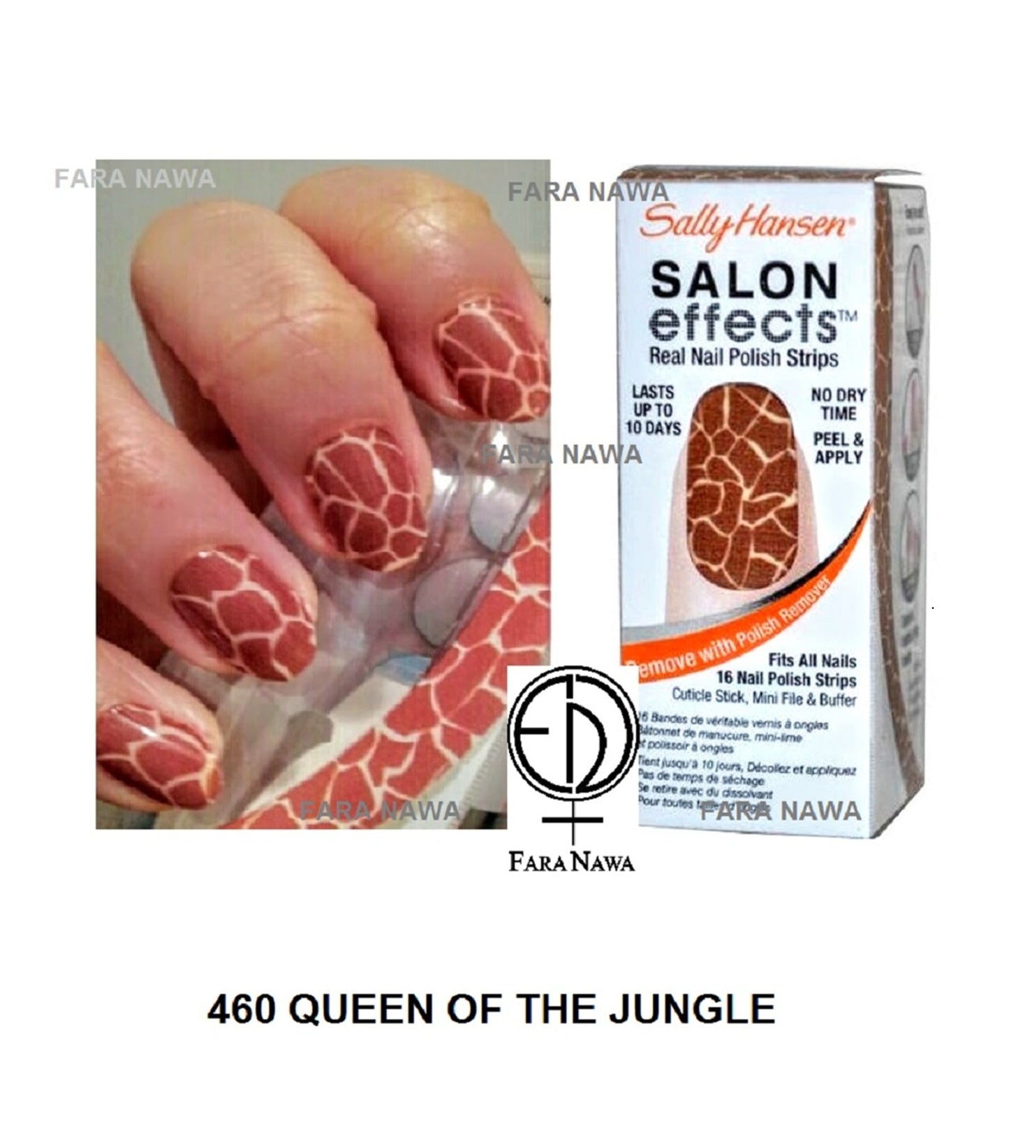 Sally Hansen Salon Effects Real Nail Polish Strips, LOT of 10