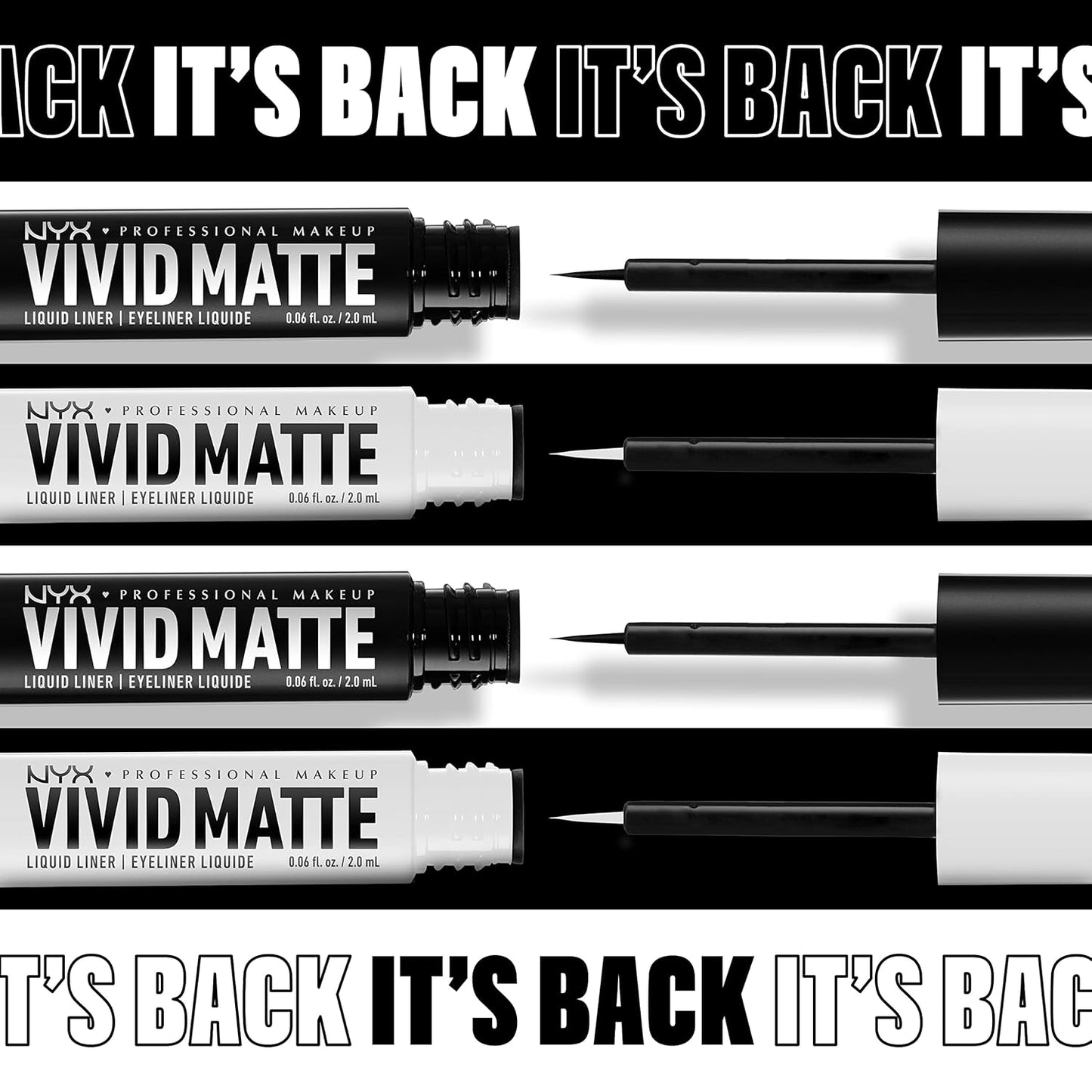 NYX Professional Makeup Vivid Matte Liquid Liner, VMLL02 White