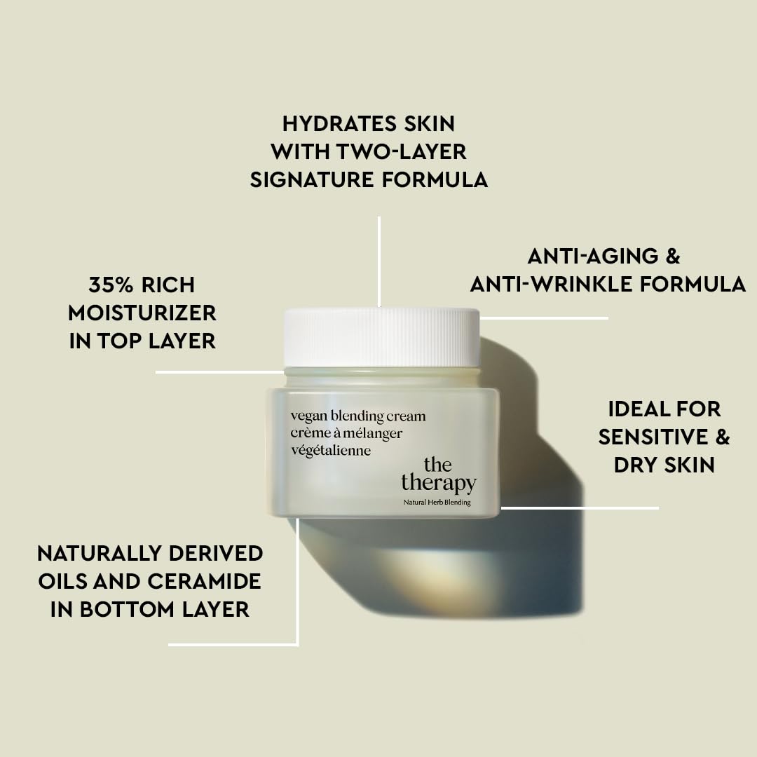 Vegan Blending Cream Face Moisturizer - Soothing, Anti-Aging, Anti-Wrinkle,