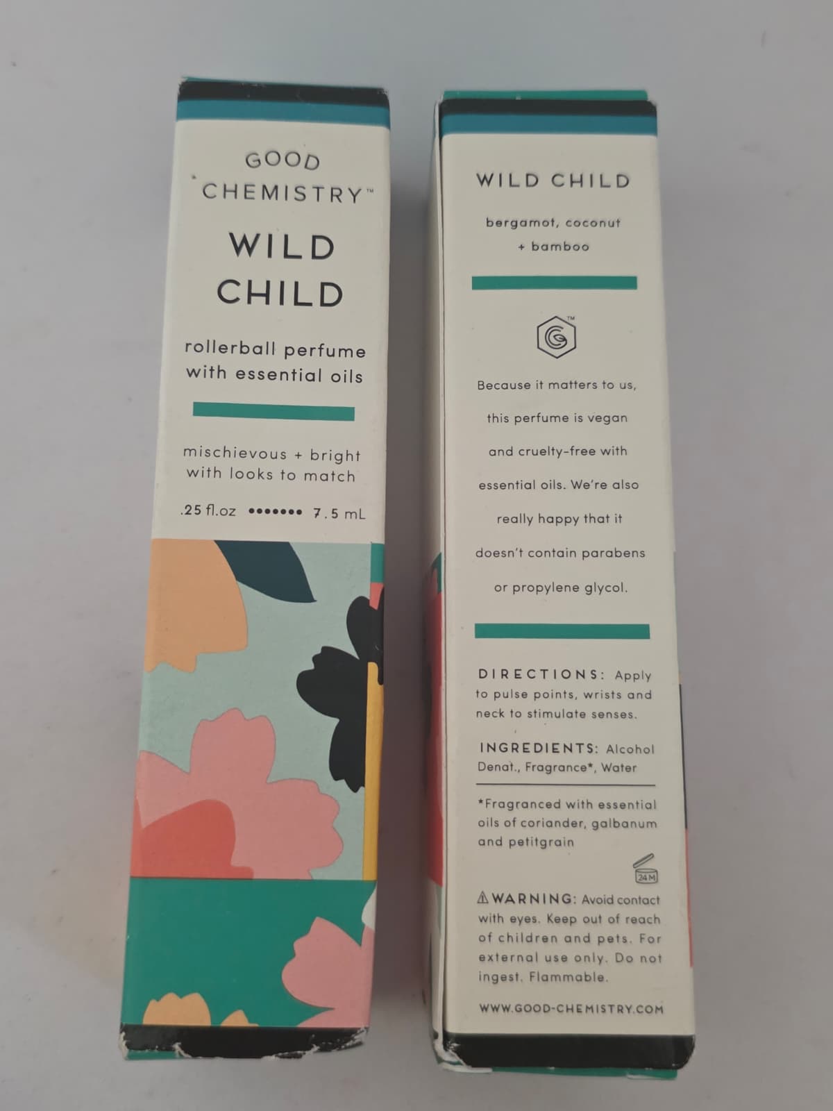 2X Good Chemistry Wild Child Rollerball Perfume with Essential Oils
