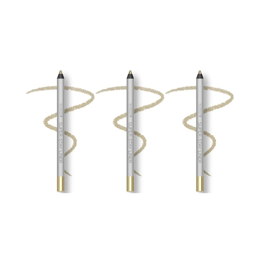 3X Wunder2 SUPERSTAY LINER Makeup Pencil Long Lasting Waterproof, Metallic White Gold