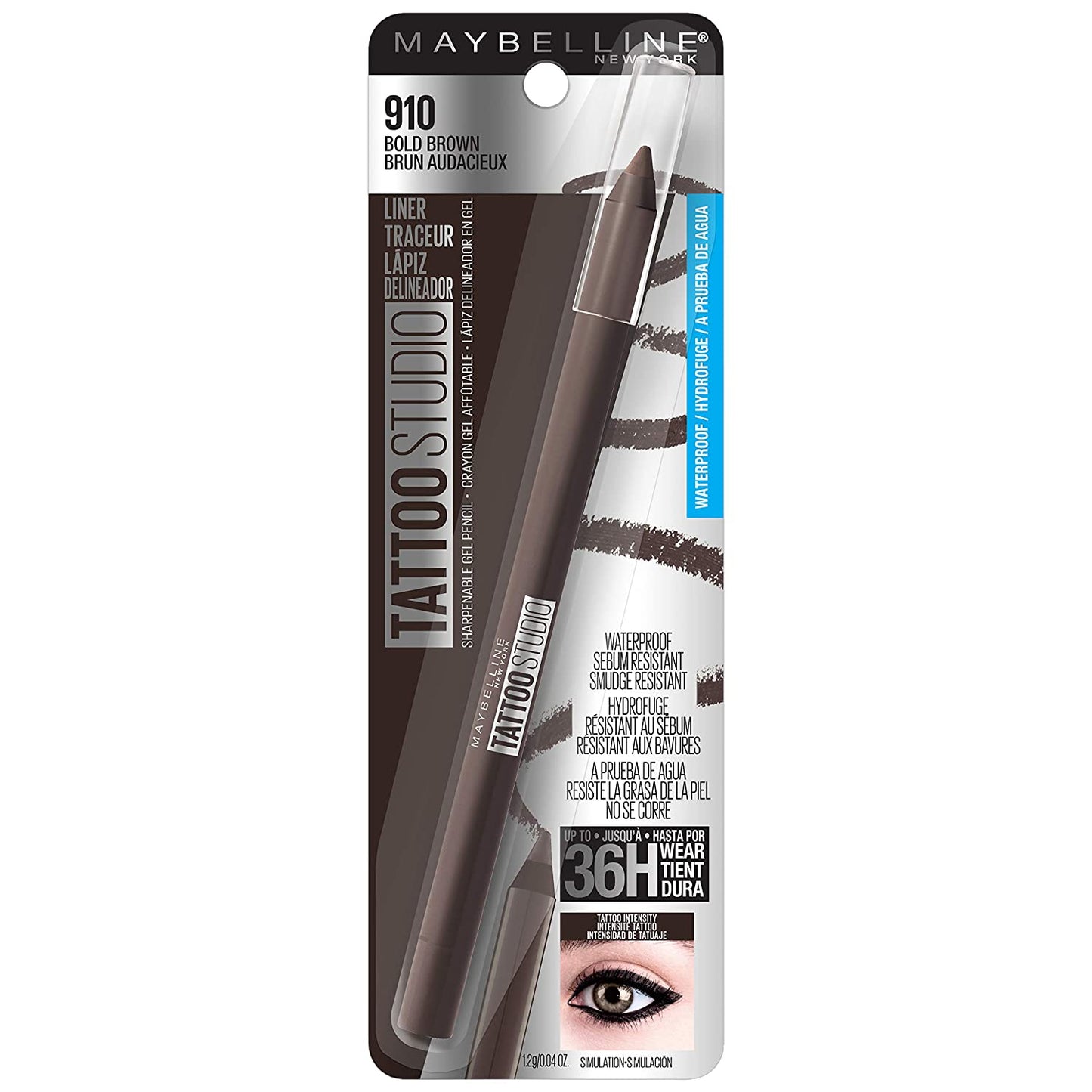Maybelline Tattoo Studio Waterproof Long Wearing Eyeliner Pencil,