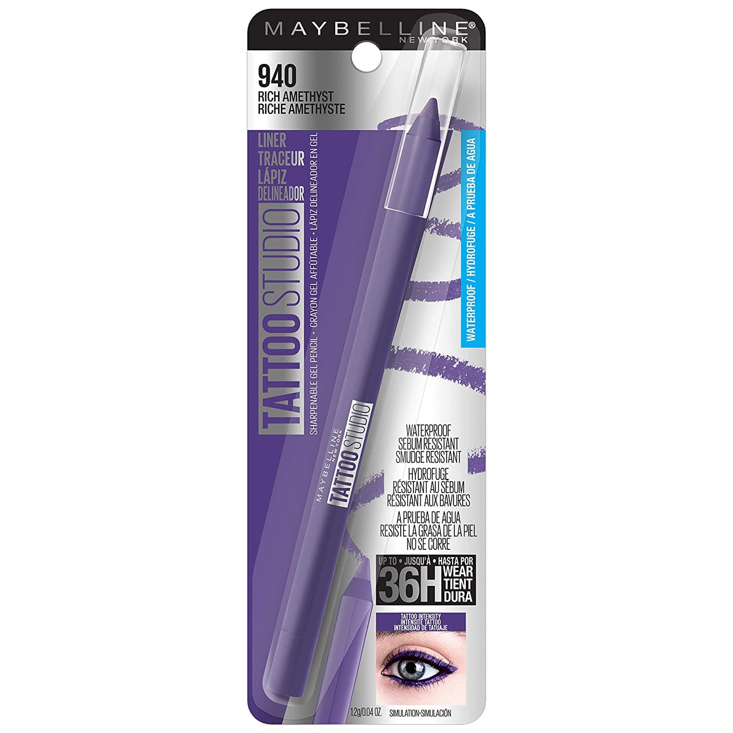 Maybelline Tattoo Studio Waterproof Long Wearing Eyeliner Pencil,