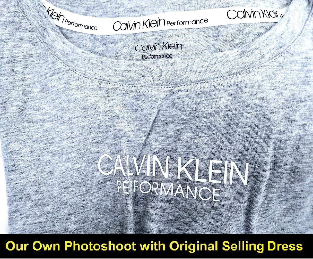 CALVIN KLEIN Performance Plus Size Cotton Drawstring T-Shirt Dress,