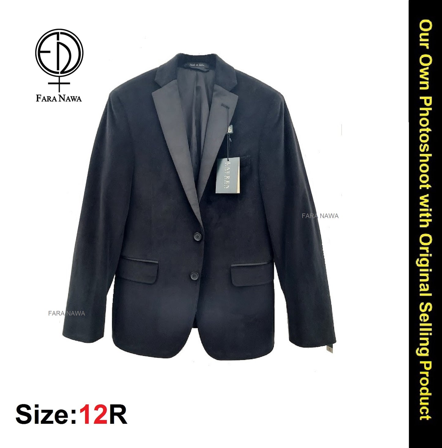Lauren Ralph Lauren Boys Formal Solid Velvet Blazer/Tuxedo Jacket. 12R