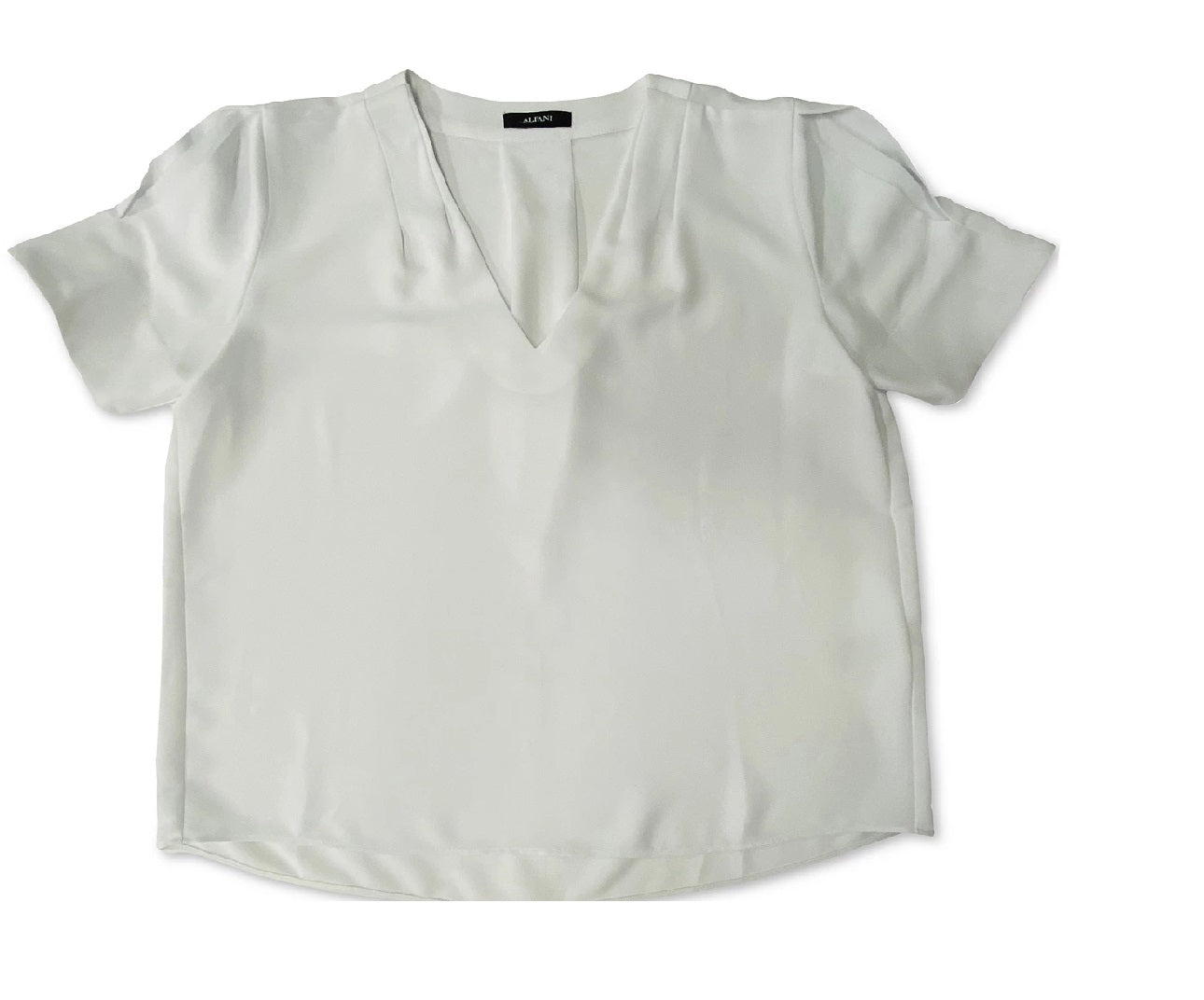 Alfani Pleated V-Neck Top, Size XLarge