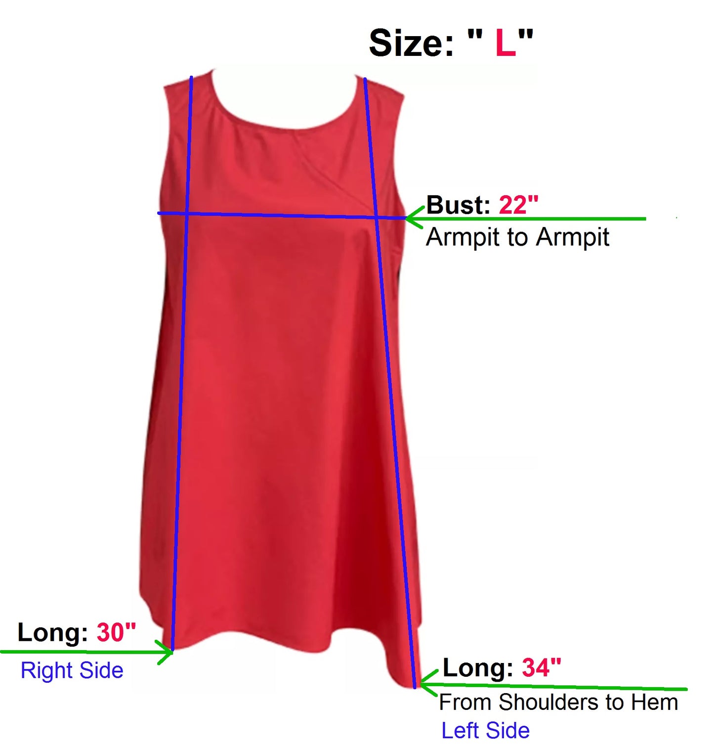 Alfani Asymmetrical Cotton Sleeveless Tunic, Size Large