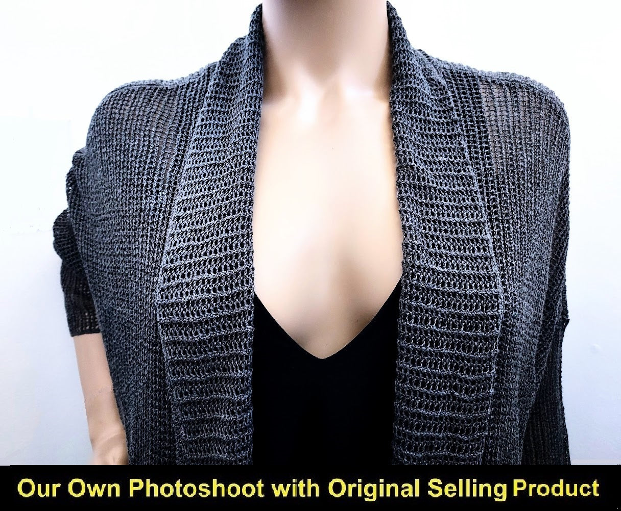 Alfani Open-Stitch Kimono Cardigan, Size Medium