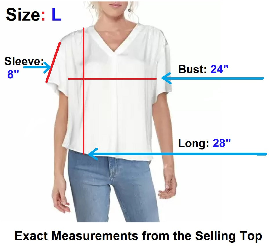 Alfani Satin V-Neck Dolman-Sleeve Top, Size L