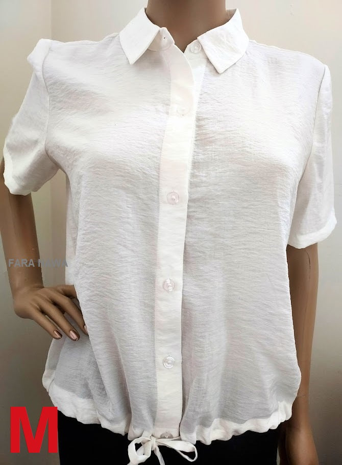 Alfani Womens Drawstring-Hem Shirt,