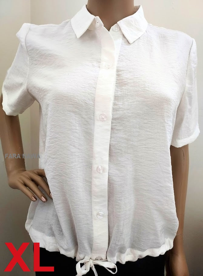 Alfani Womens Drawstring-Hem Shirt,
