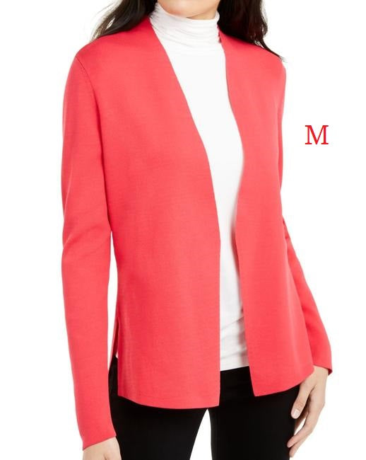 Alfani Women's Pink Small Cardigan Open-Front Solid Sweaters,