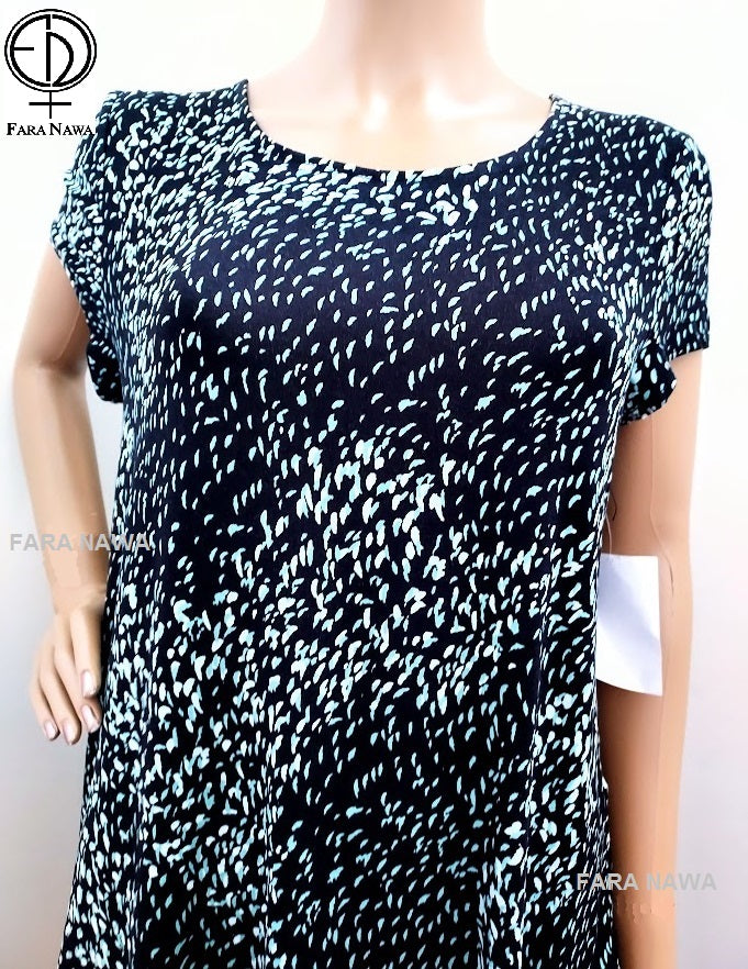 Alfani Womens Printed Short Sleeve T-Shirt, Size L