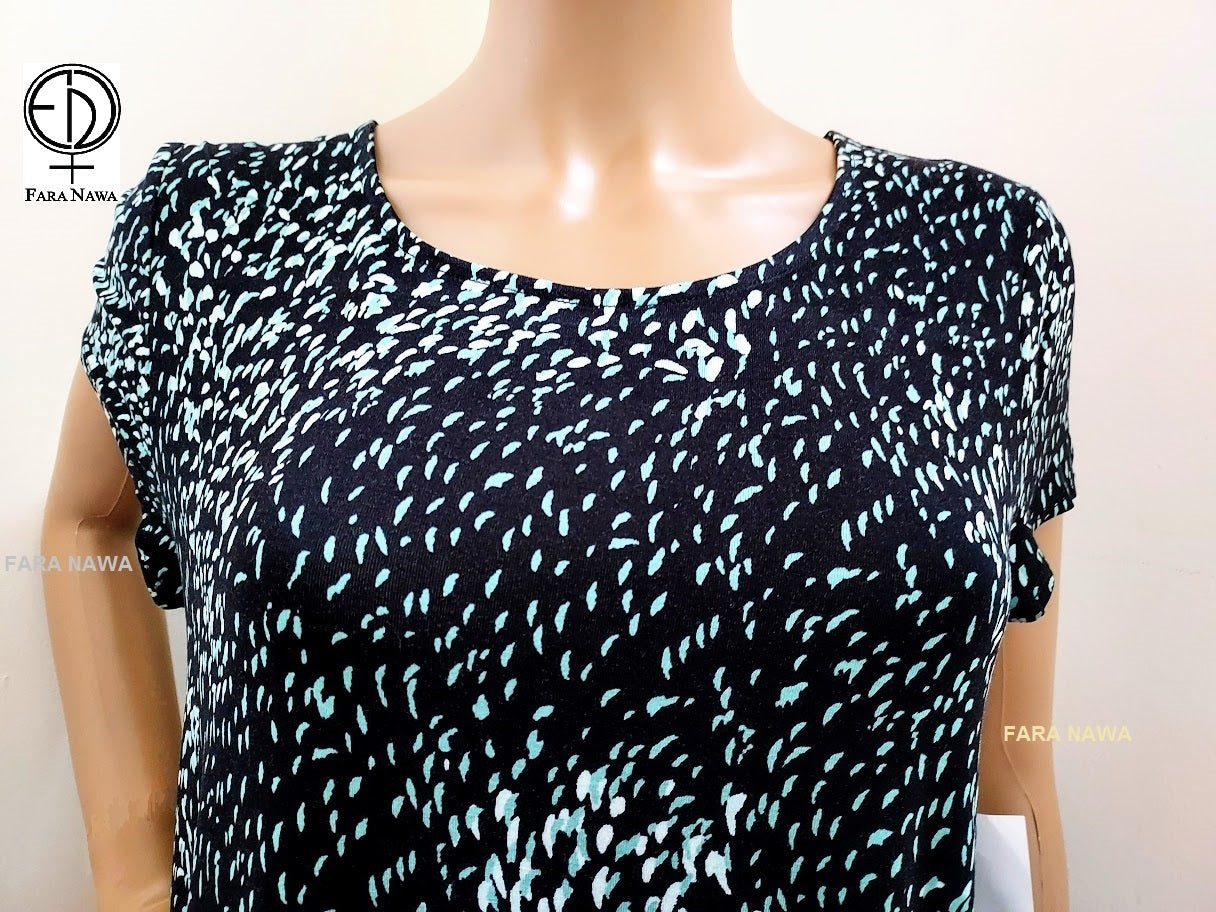 Alfani Womens Printed Short Sleeve T-Shirt, Size L