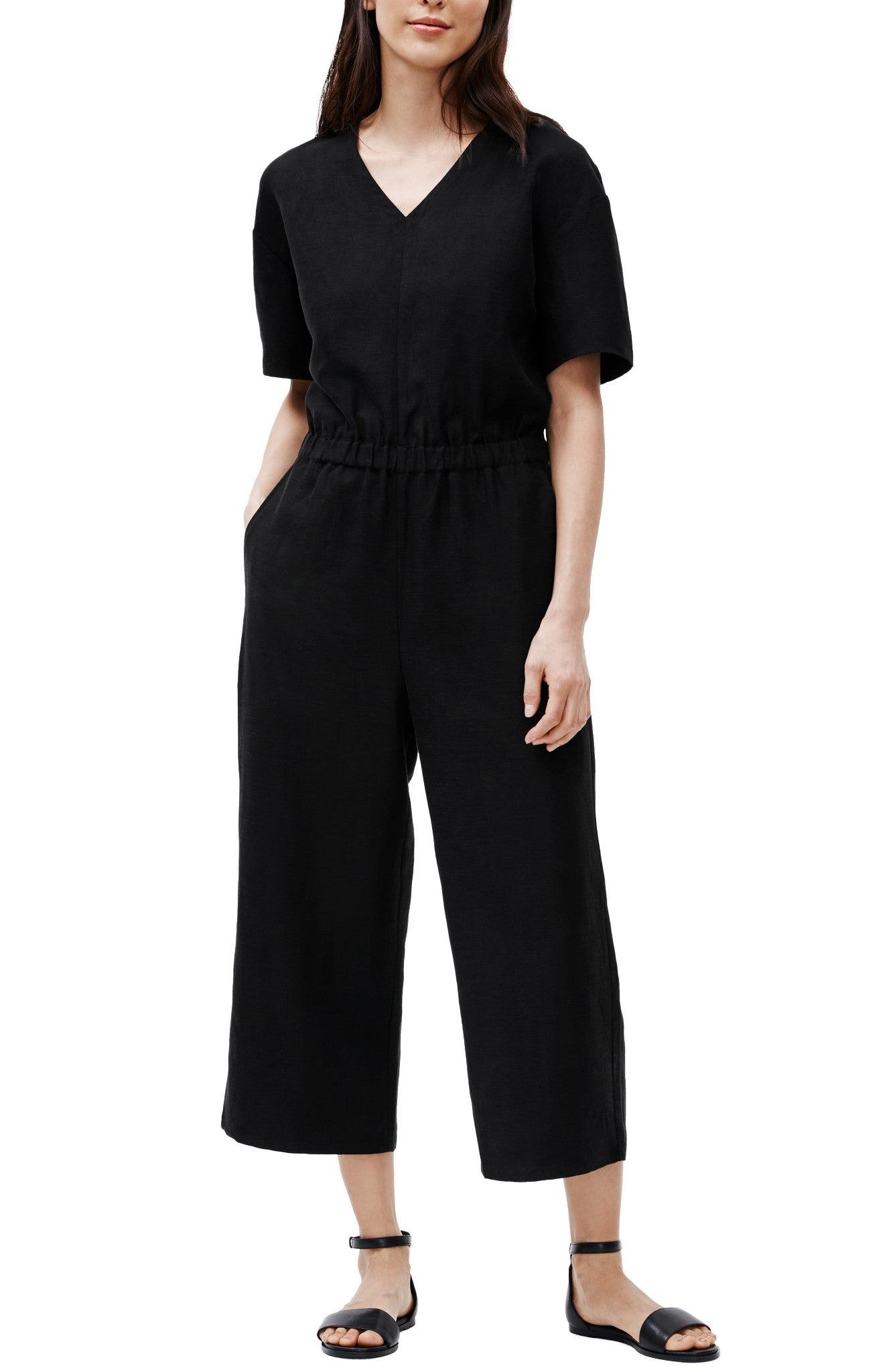 Eileen Fisher Women's Cropped Jumpsuit, XXS, S/P, M/M