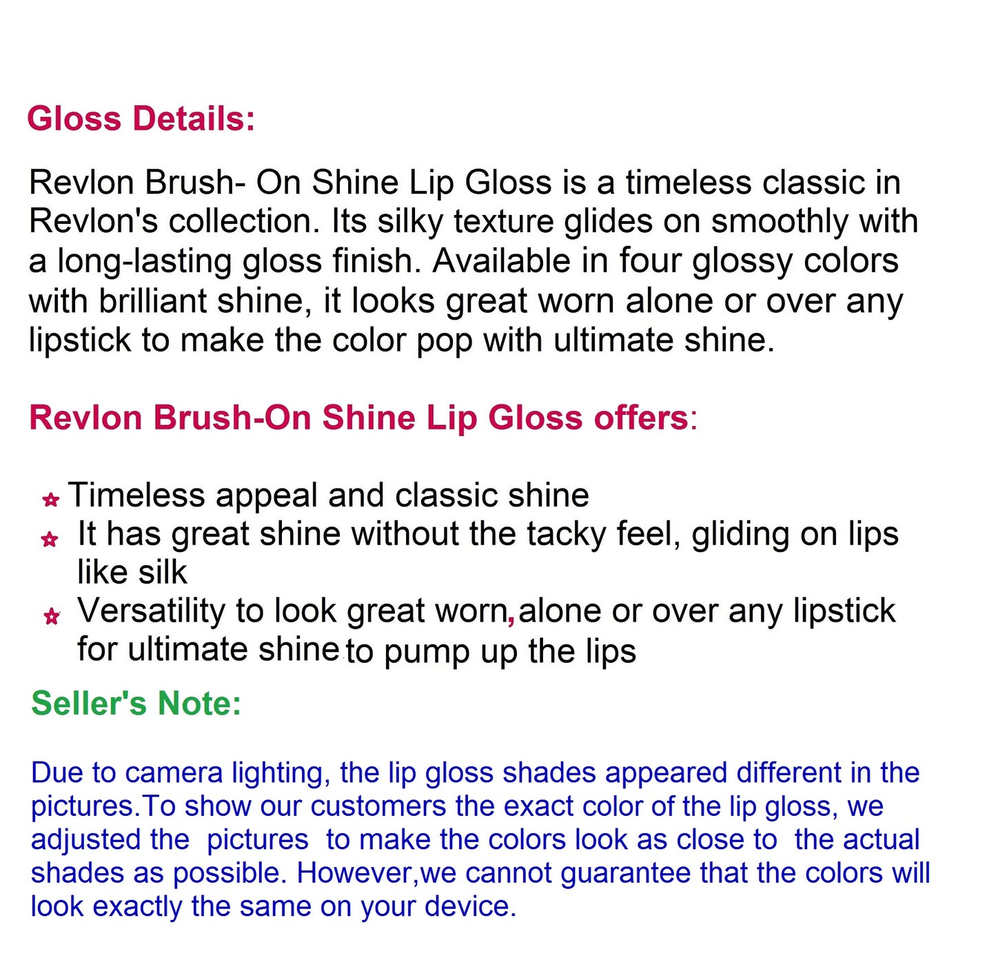Revlon Brush-On Shine Lip Gloss,