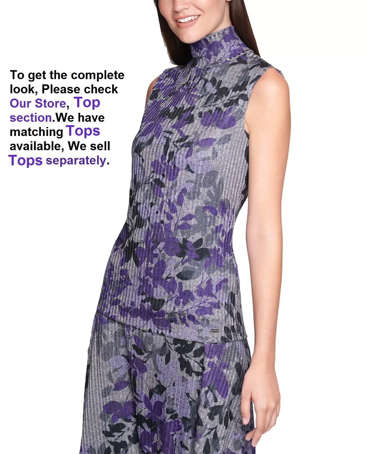 CALVIN KLEIN Floral-Print Asymmetrical Midi Skirt,