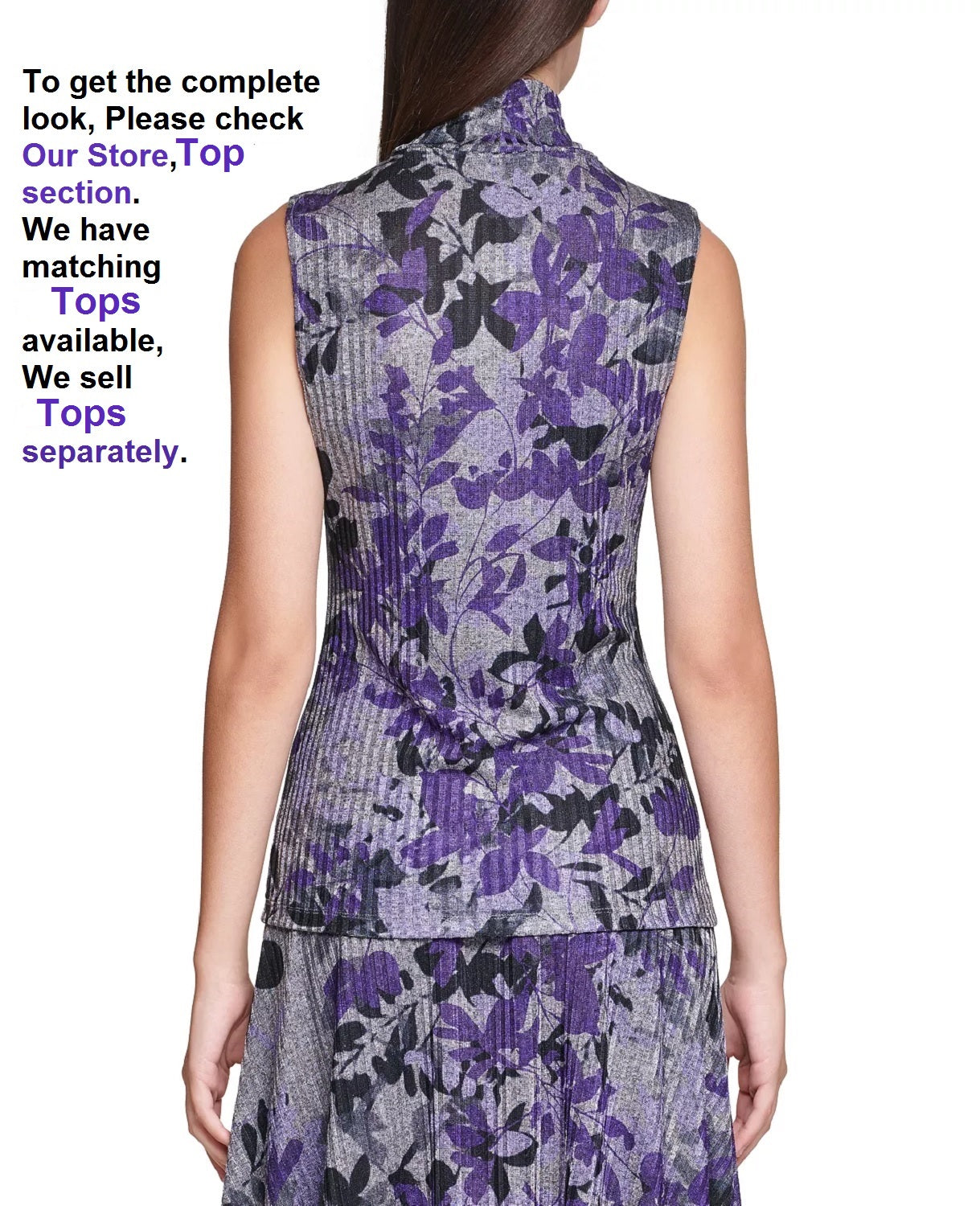 CALVIN KLEIN Floral-Print Asymmetrical Midi Skirt,