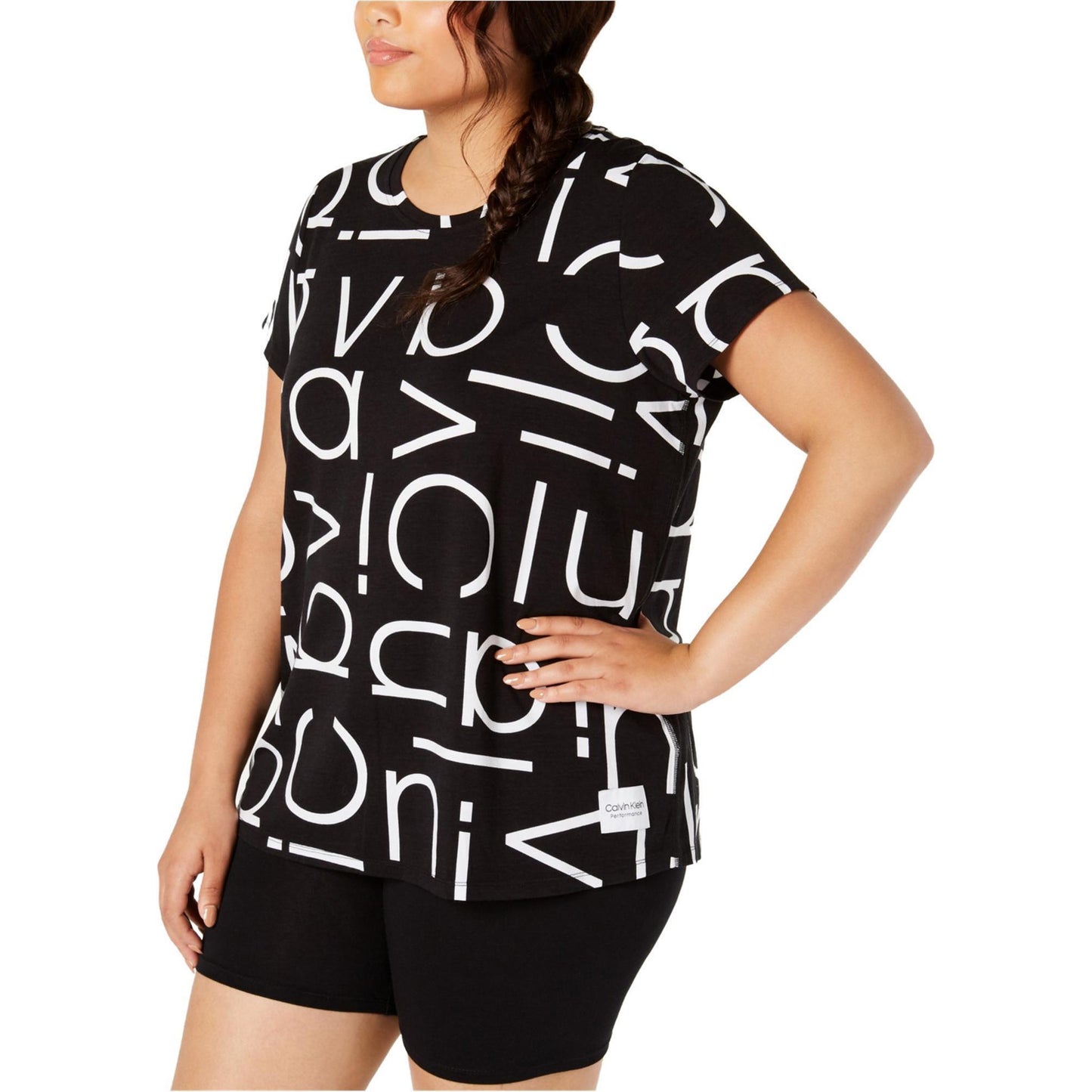 Calvin Klein Womens Logo Graphic T-Shirt, Size 2X
