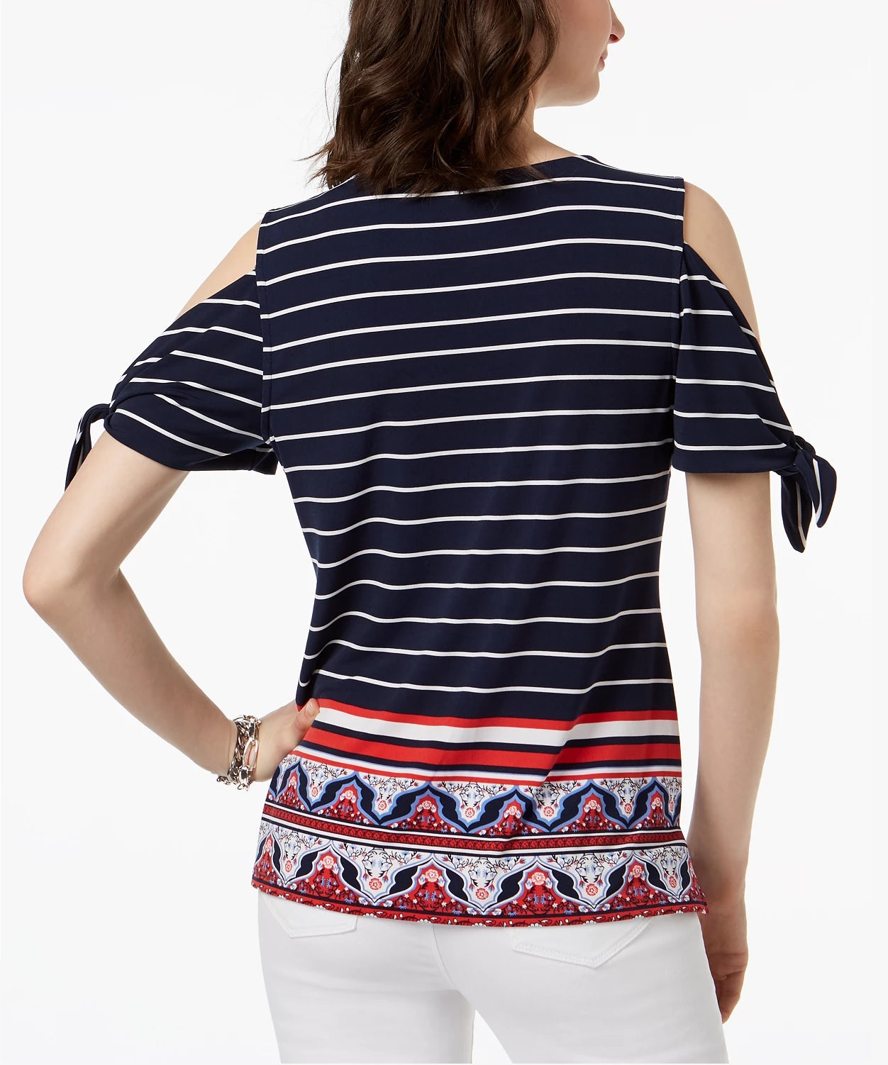 Charter Club Cold-Shoulder Top, Size Small