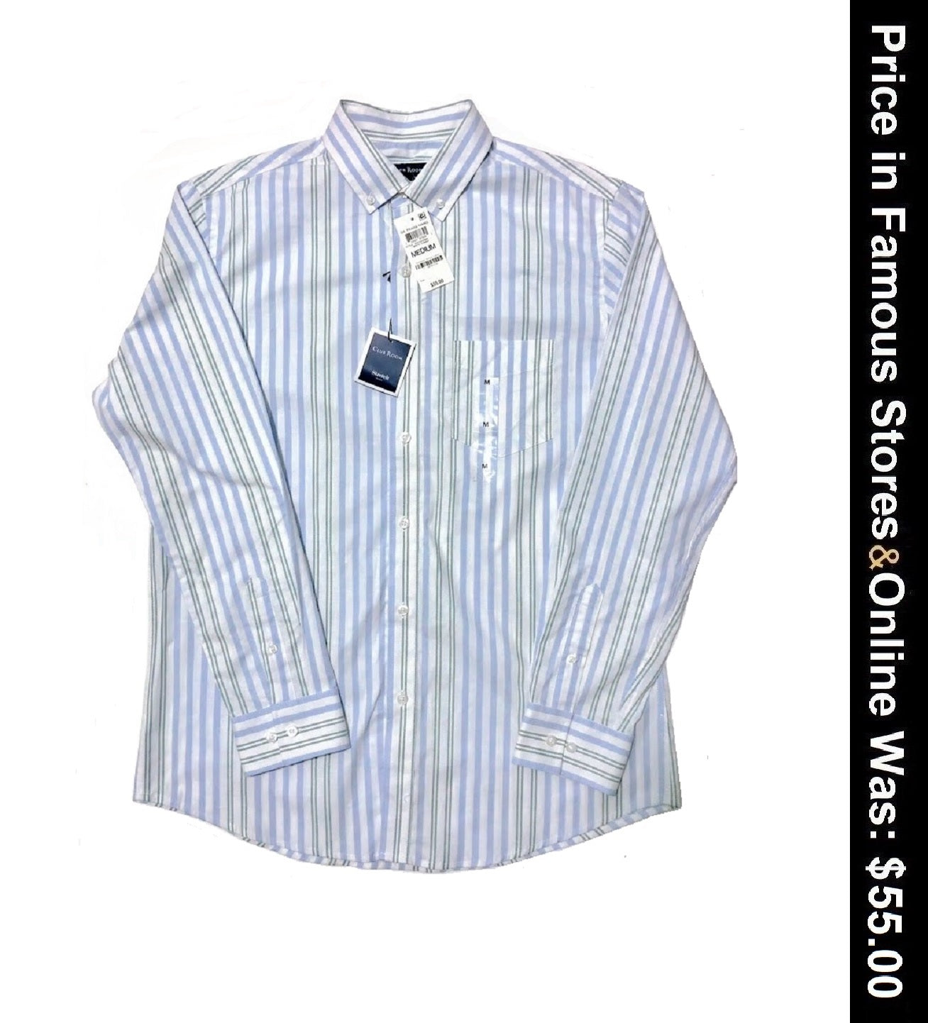 Club Room Men's Cotton Button-Down John Oxford Shirt, M