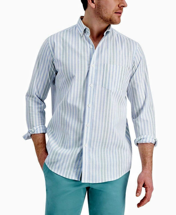 Club Room Men's Cotton Button-Down John Oxford Shirt, M